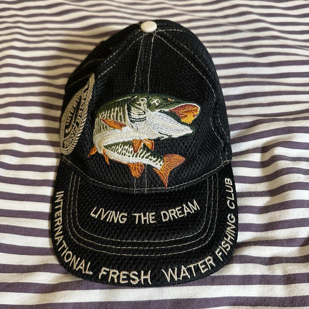Forty Eight Musky Embroidered Trucker Hat Black Fishing Cap